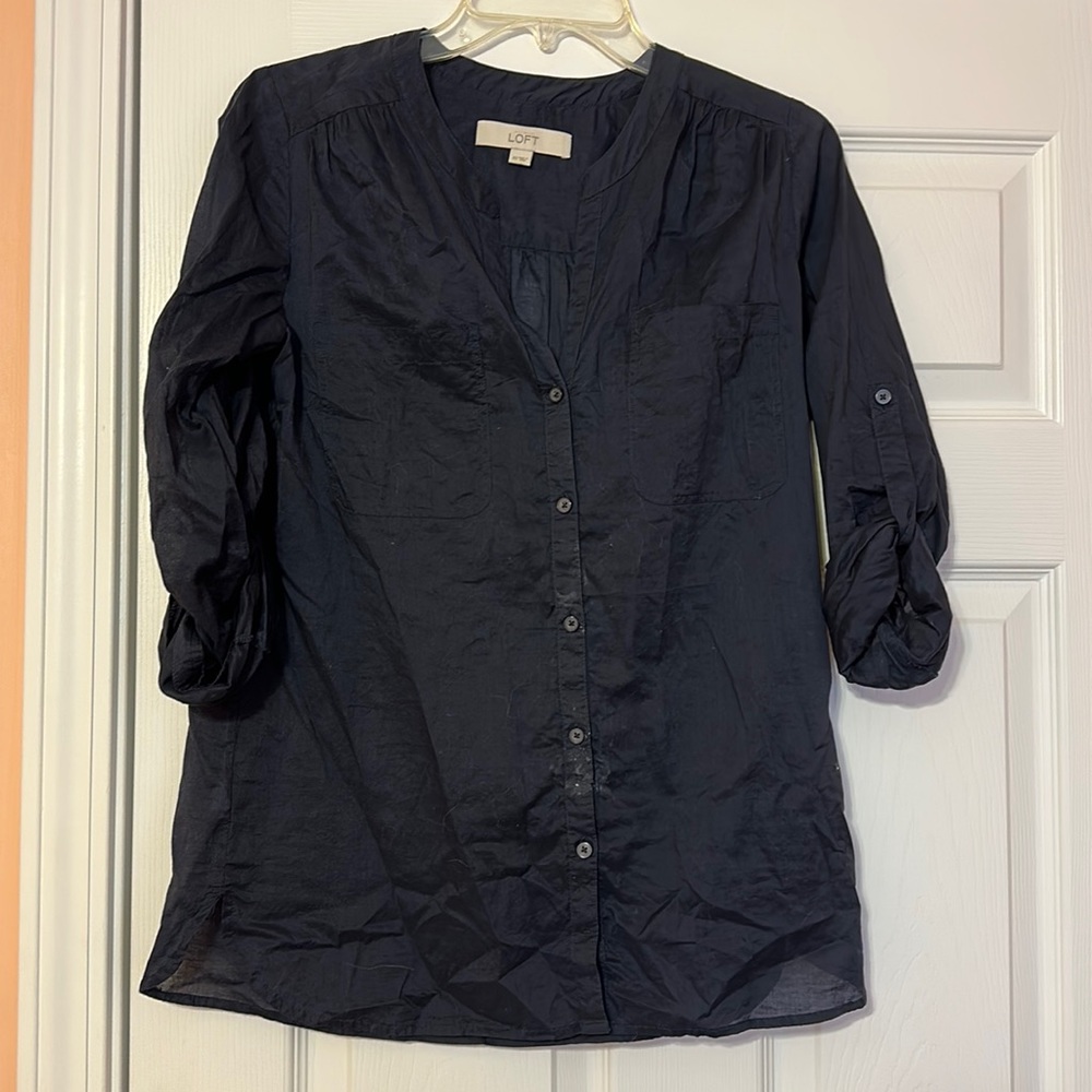 Navy LOFT blouse